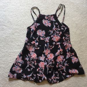 Double Strapped Floral Romper with Pockets!